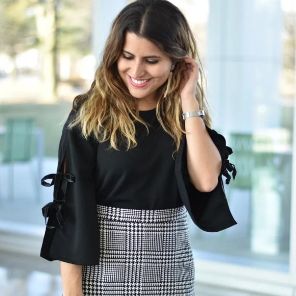 Ann Taylor Black Bow Blouse